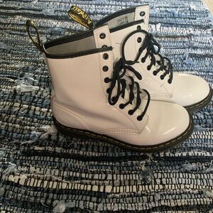 Dr. Martens White Leather Boots